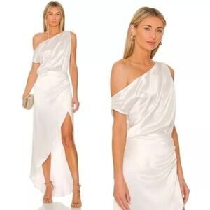 NONchalant White One-Shoulder Midi Dress